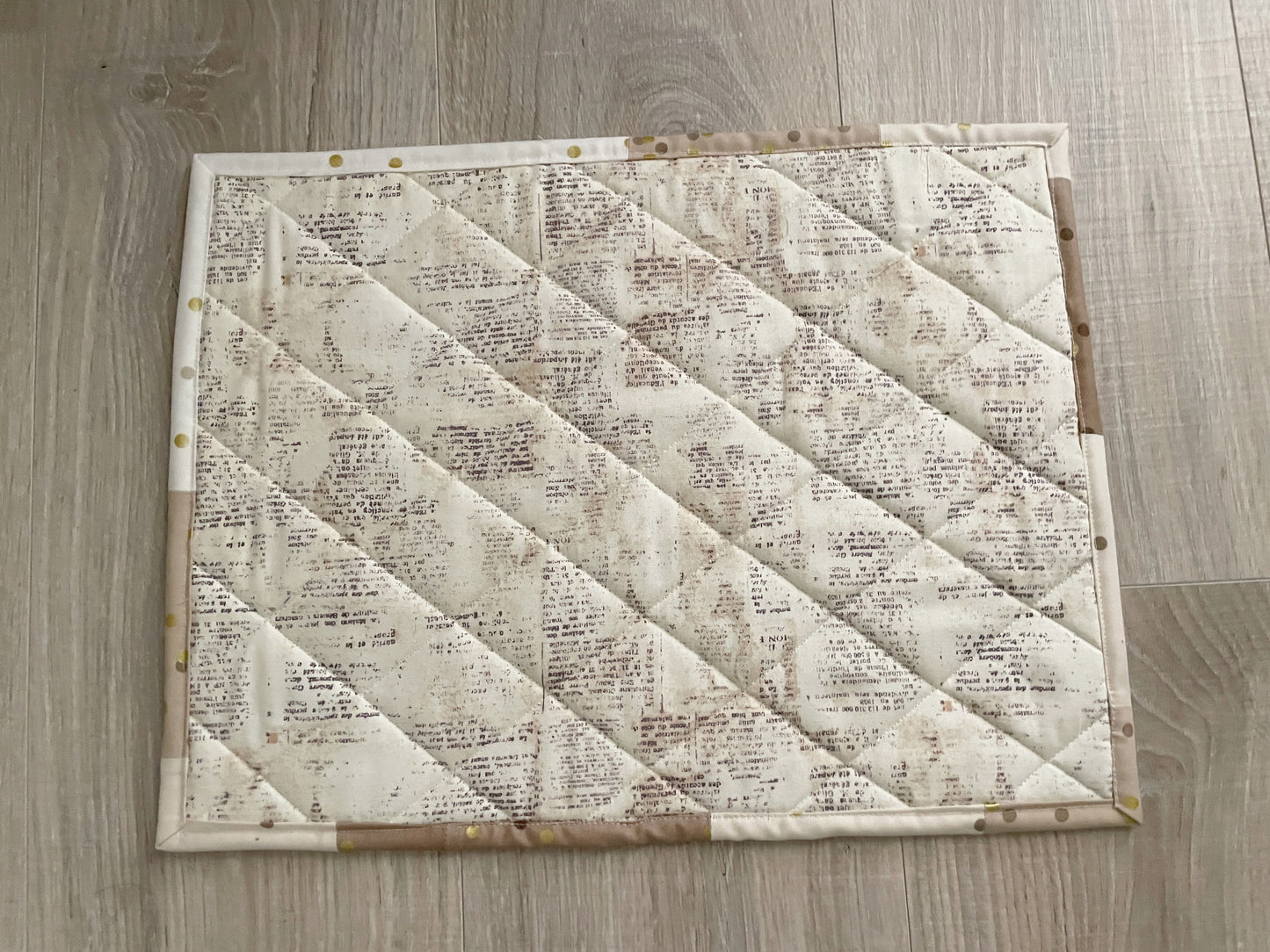Patchwork Casserole Hot Pad: Quilted Cotton Trivet, Neutral Kitchen Decor