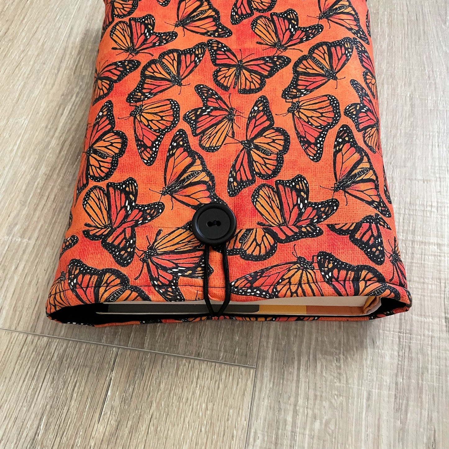 Book Sleeve for Books or Tablets, Padded Butterfly Bible Cover