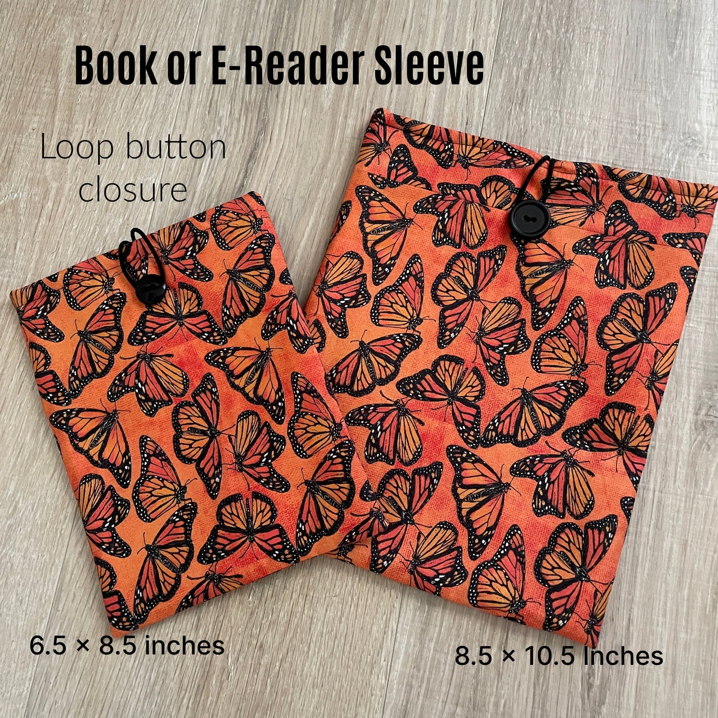 Book Sleeve for Books or Tablets, Padded Butterfly Bible Cover