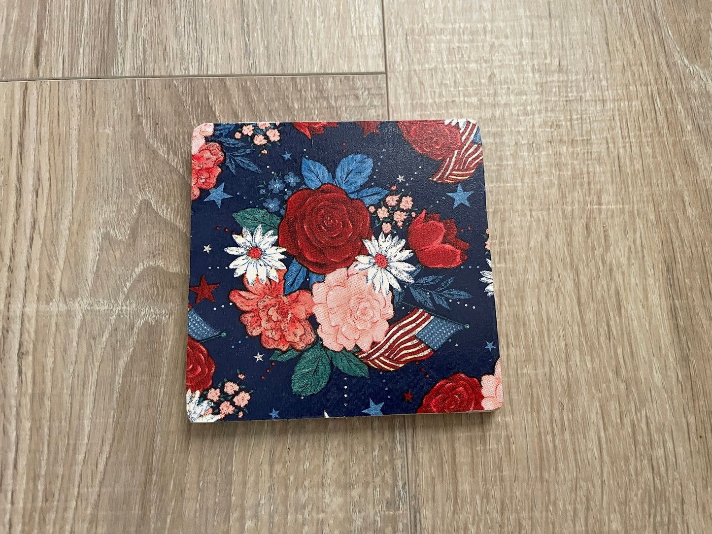 Patriotic Wood Coaster Gift, Set of 4 Handmade Wooden Coasters