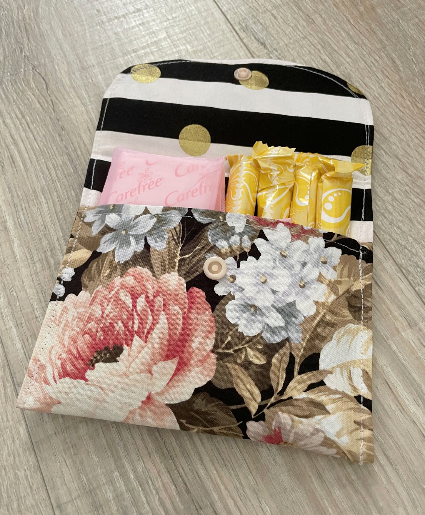 Privacy Pouch Tampon and Sanitary Pad Case Holder, Modern Florals