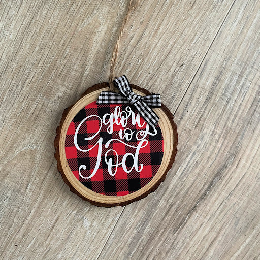 Christmas Christian Wood Slice Ornaments, Choose Your Design