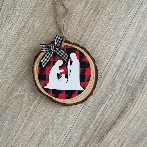 Christmas Christian Wood Slice Ornaments, Choose Your Design