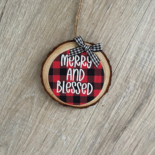 Christmas Christian Wood Slice Ornaments, Choose Your Design