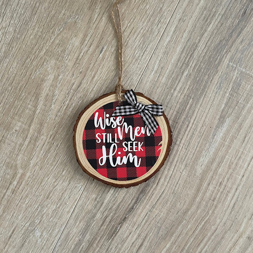 Christmas Christian Wood Slice Ornaments, Choose Your Design