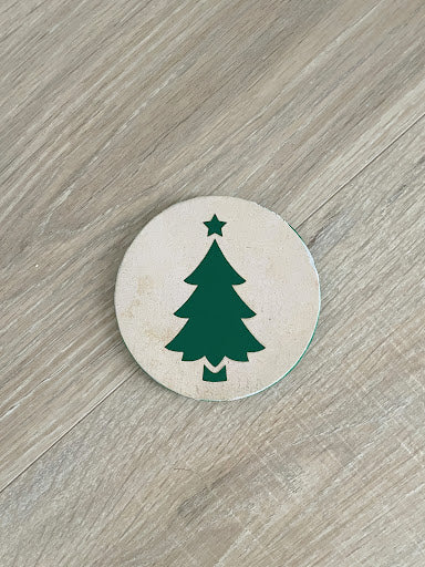 Christmas Coasters, Set of 6 Wooden Holiday Coasters