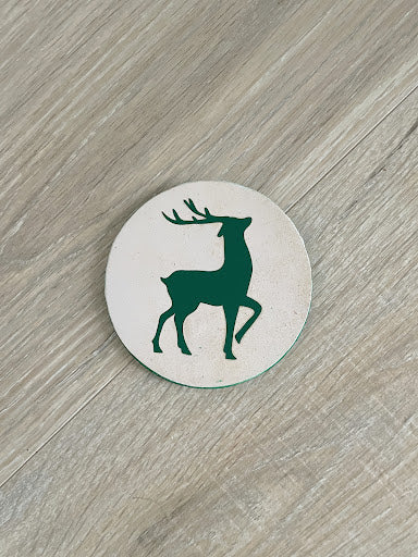 Christmas Coasters, Set of 6 Wooden Holiday Coasters