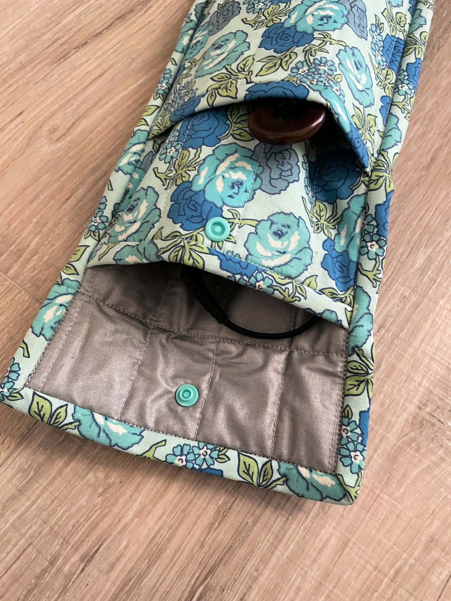 Handmade Quilted Flat Iron Bag, Heat Resistant Curling Iron Case