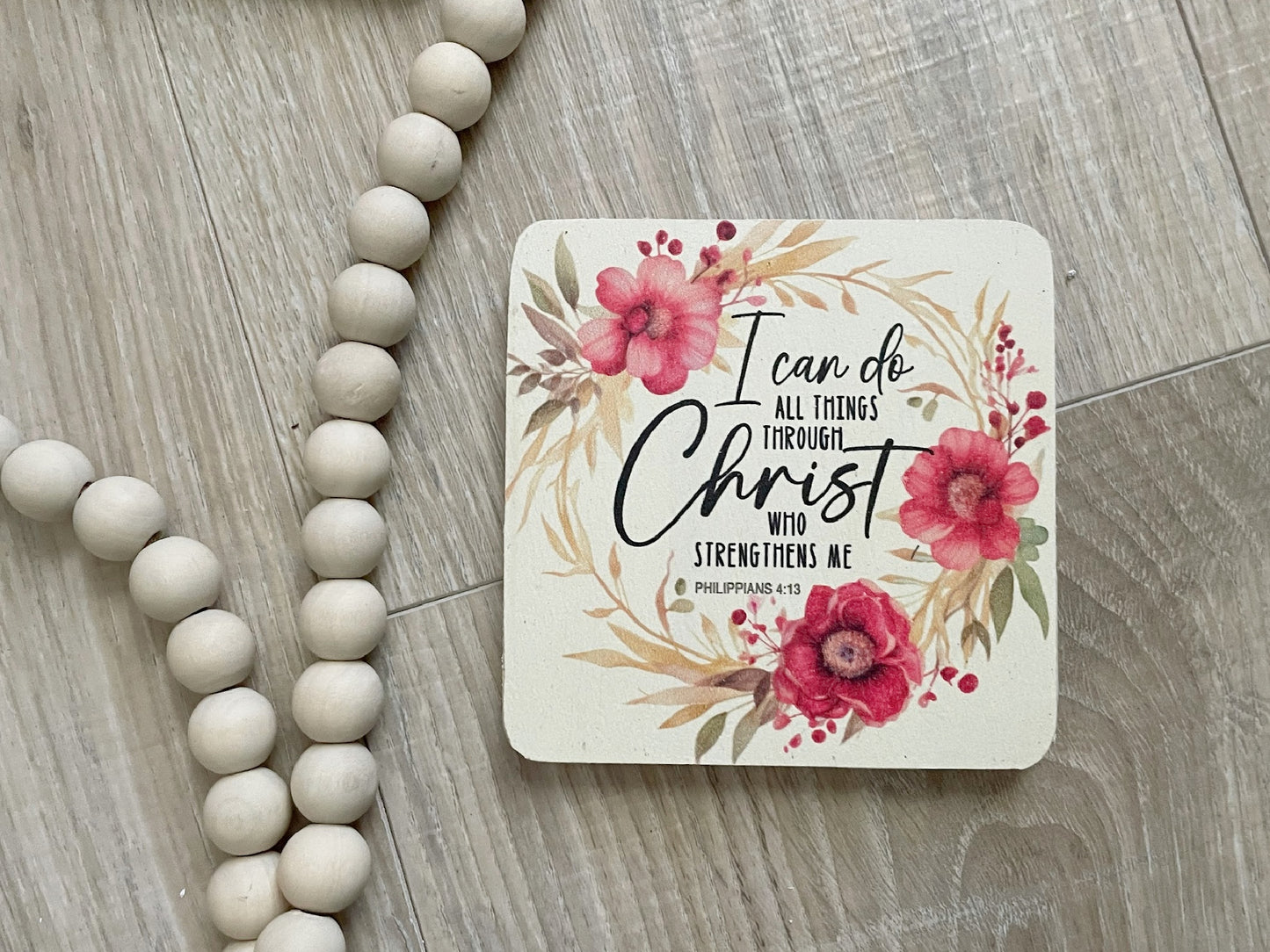 Wood Bible Verse Coasters, Set of 4 Faith Based Gift