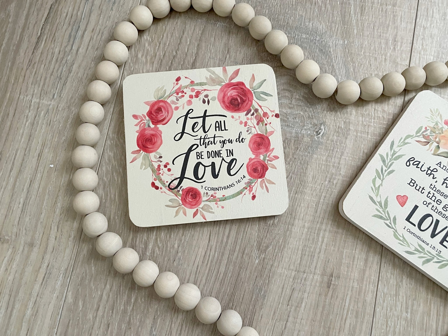 Wood Bible Verse Coasters, Set of 4 Faith Based Gift