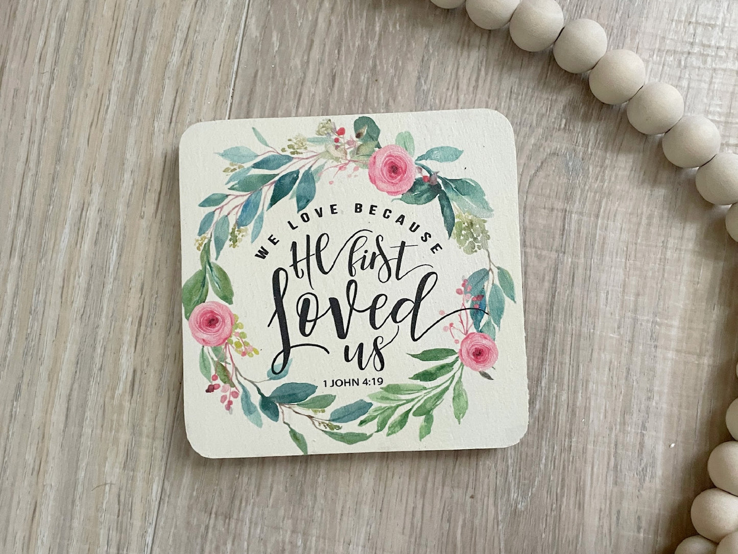 Wood Bible Verse Coasters, Set of 4 Faith Based Gift