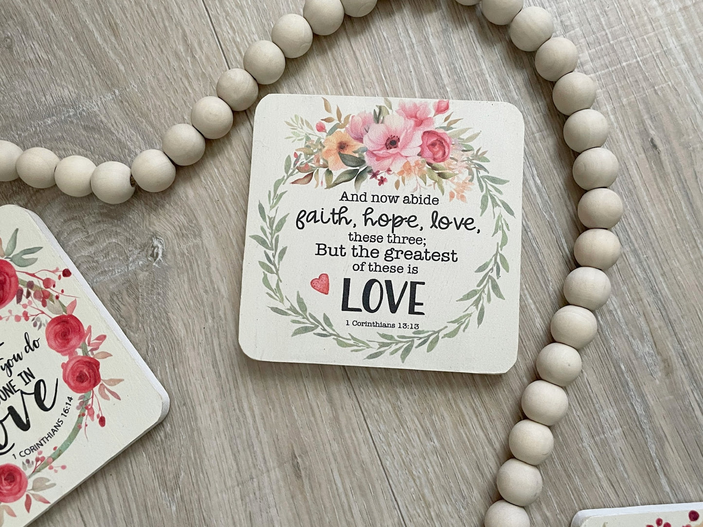 Wood Bible Verse Coasters, Set of 4 Faith Based Gift
