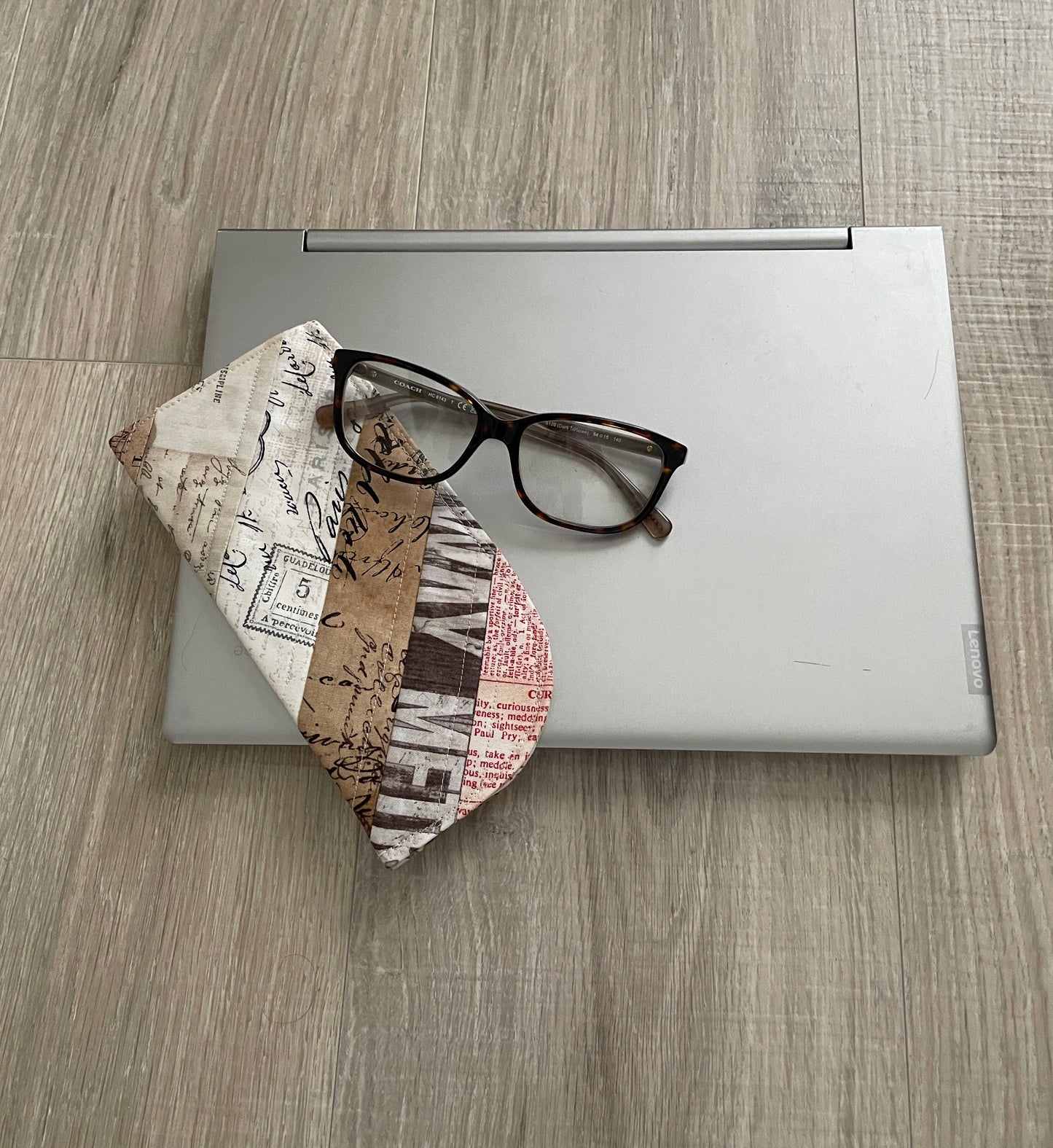 Beige Eyeglass Case, Padded Soft Sunglass Sleeve