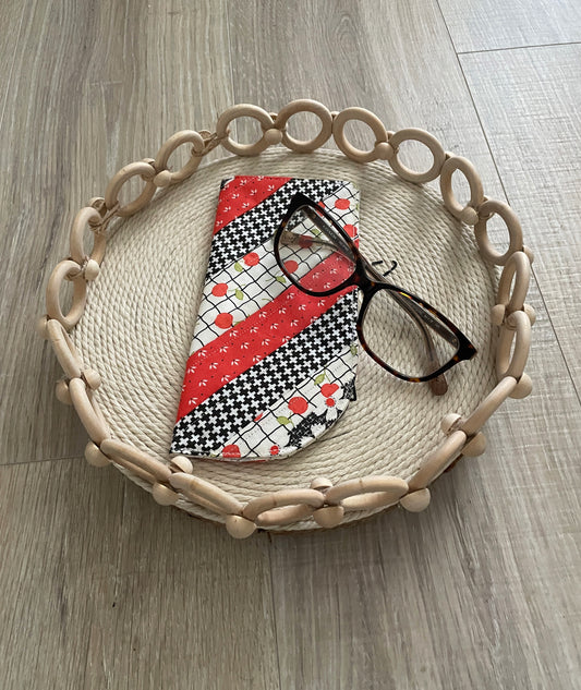 Handmade Quilted Eyeglass Holder - Soft Fabric Sunglass Pouch