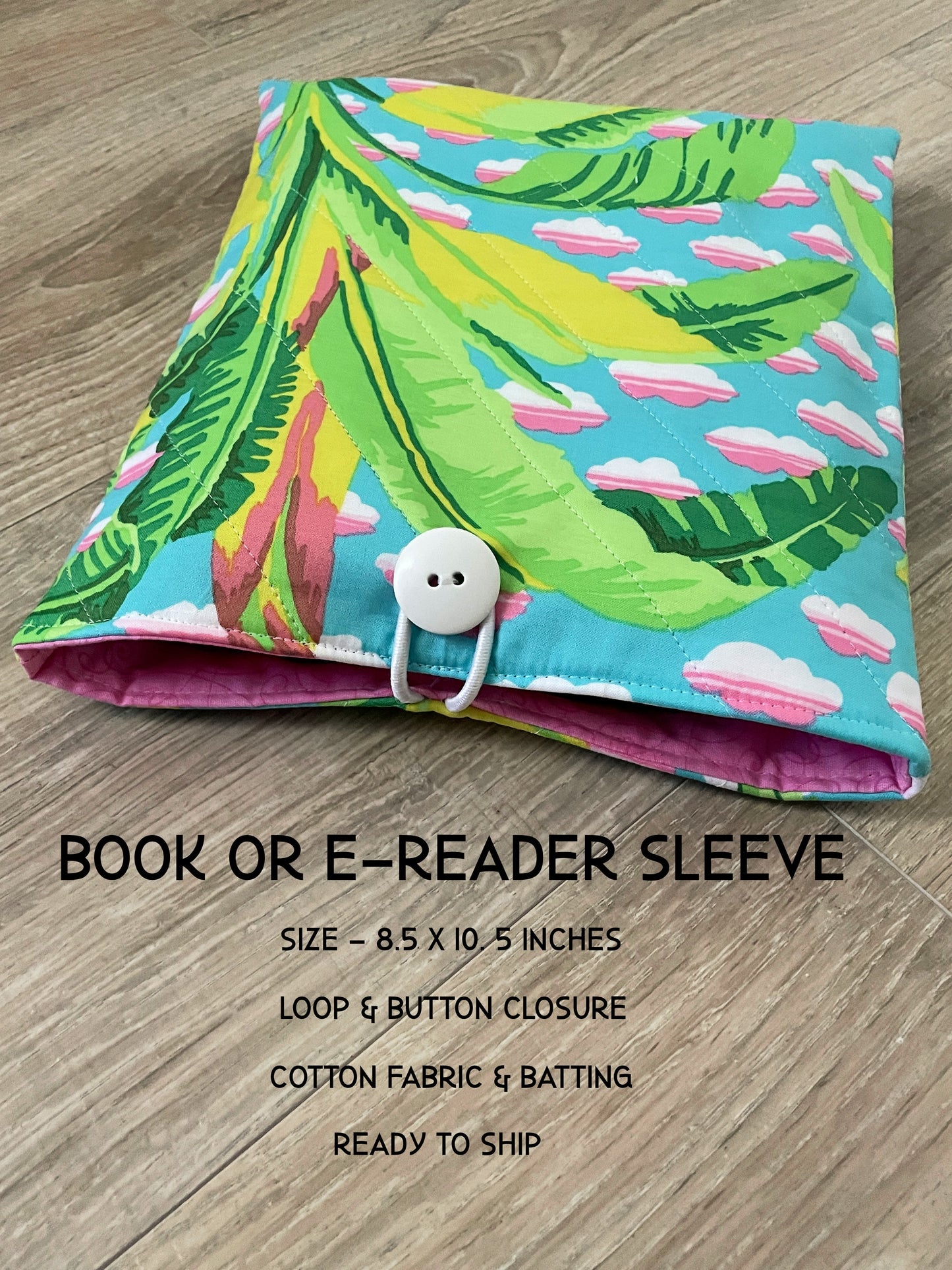 Fabric book cover, Book Sleeve, Book Jacket, E-Reader Cover, Book Gift, Book Pouch, Book Lover Gift, Book Bag Protector, Palm Trees