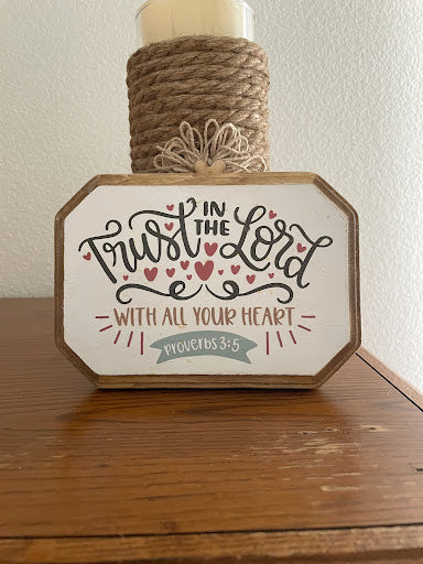Trust in the LORD sign, Bible Verse Wood Sign, Rustic Faith Based Gift