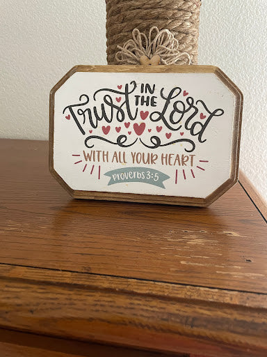 Trust in the LORD sign, Bible Verse Wood Sign, Rustic Faith Based Gift