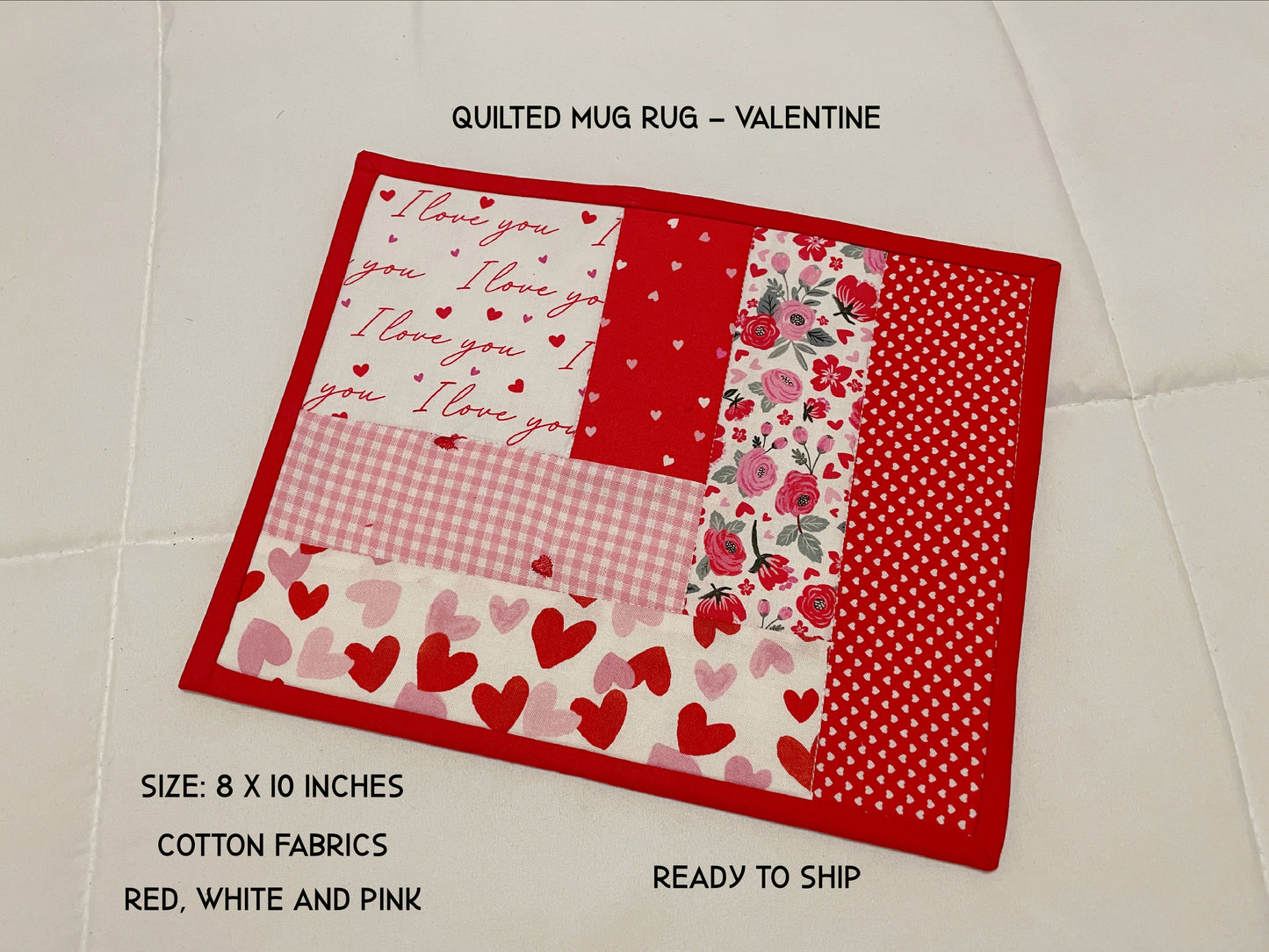 Quilted Valentine Mug Rug: Sip, Snack, Smile