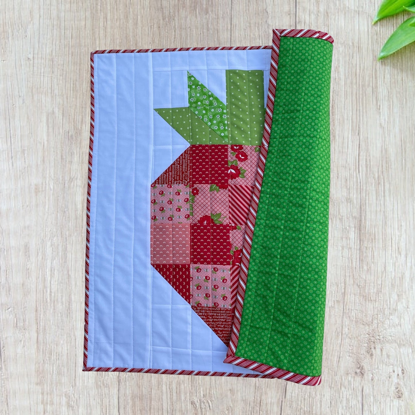 Strawberry Patchwork Quilted Table Topper