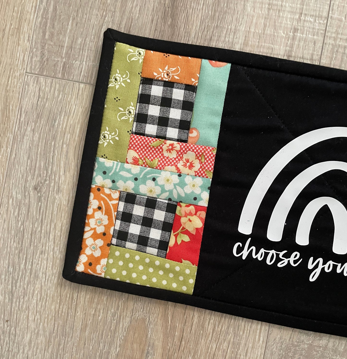 Inspirational Fabric Mug Rug - Handmade Quilted Coaster