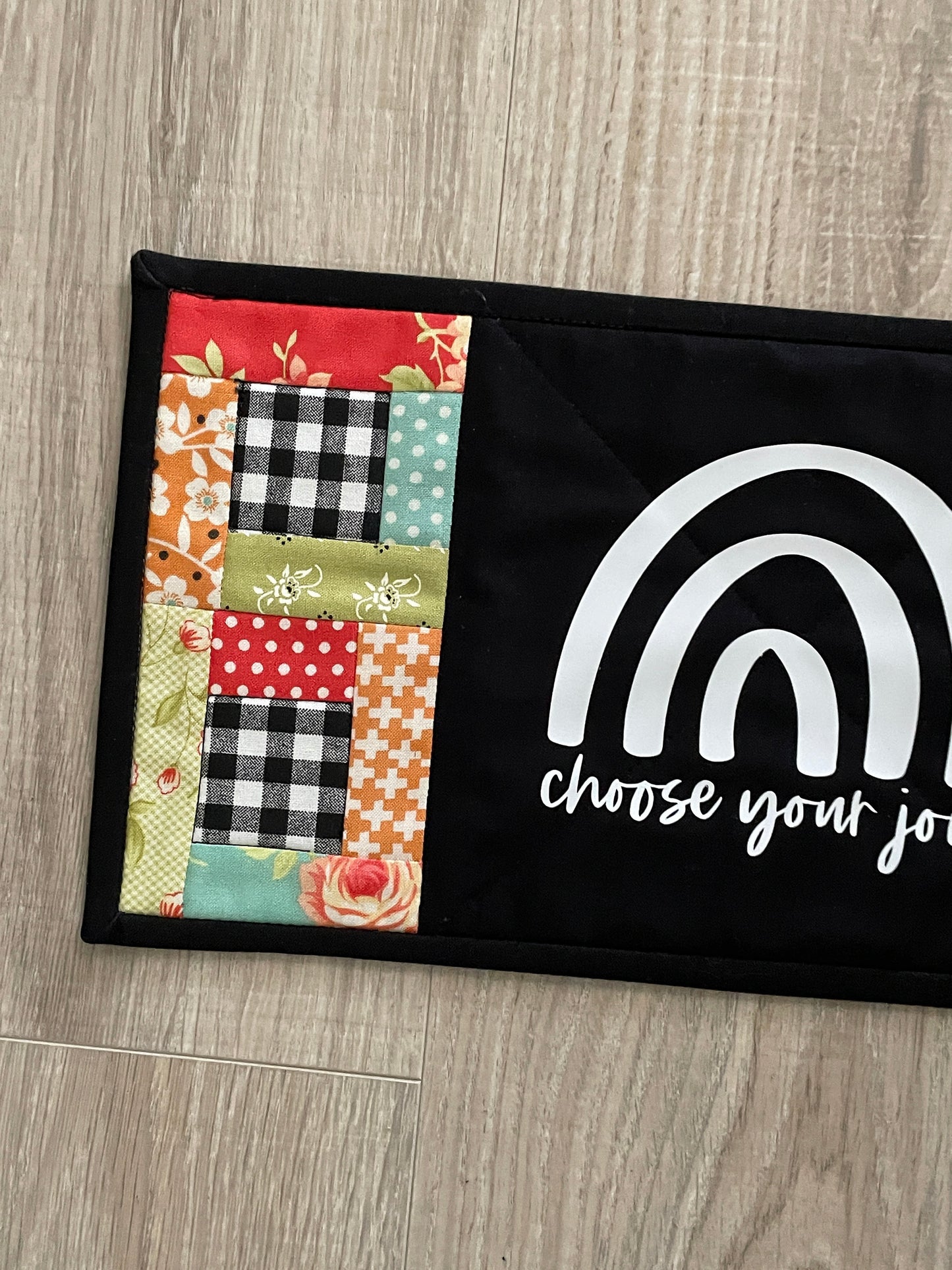 Inspirational Fabric Mug Rug - Handmade Quilted Coaster