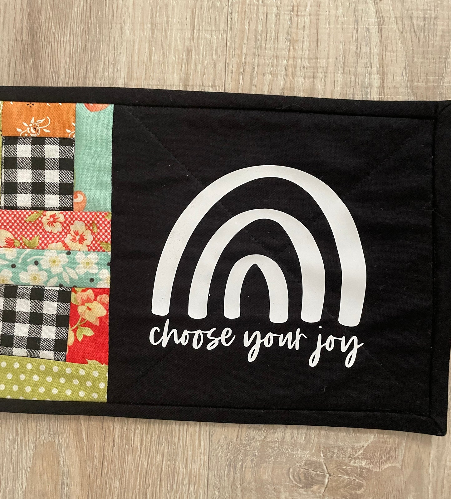 Inspirational Fabric Mug Rug - Handmade Quilted Coaster