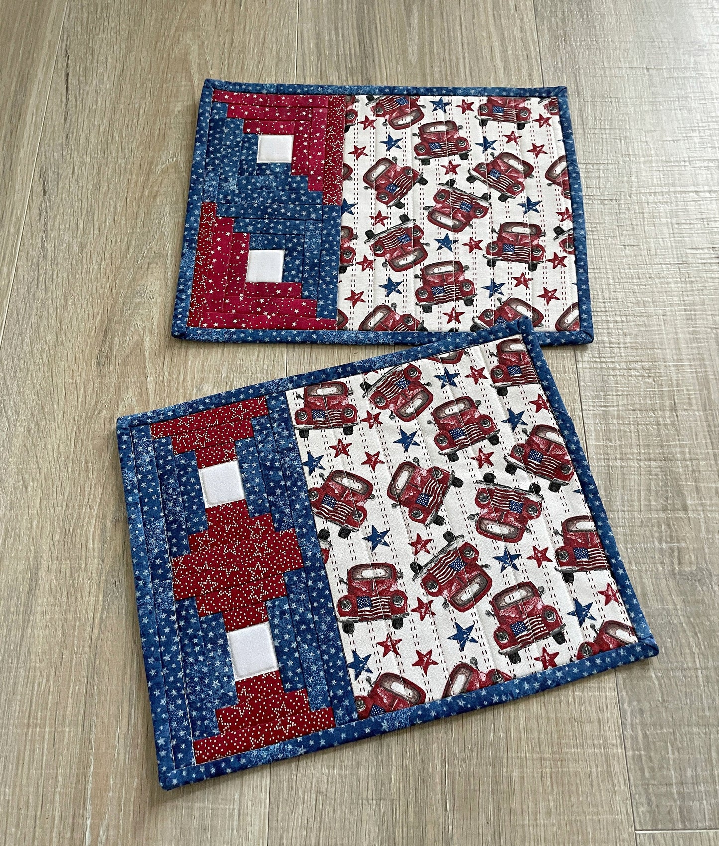 Quilted Vintage Red Truck Coasters/Mug Rugs