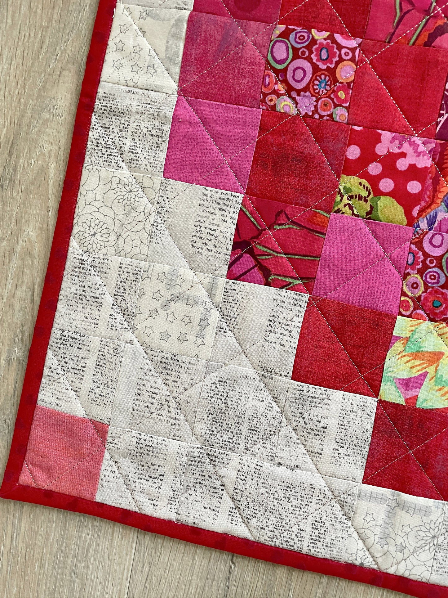 Valentine Heart Wall Art, Patchwork Quilted Table Topper