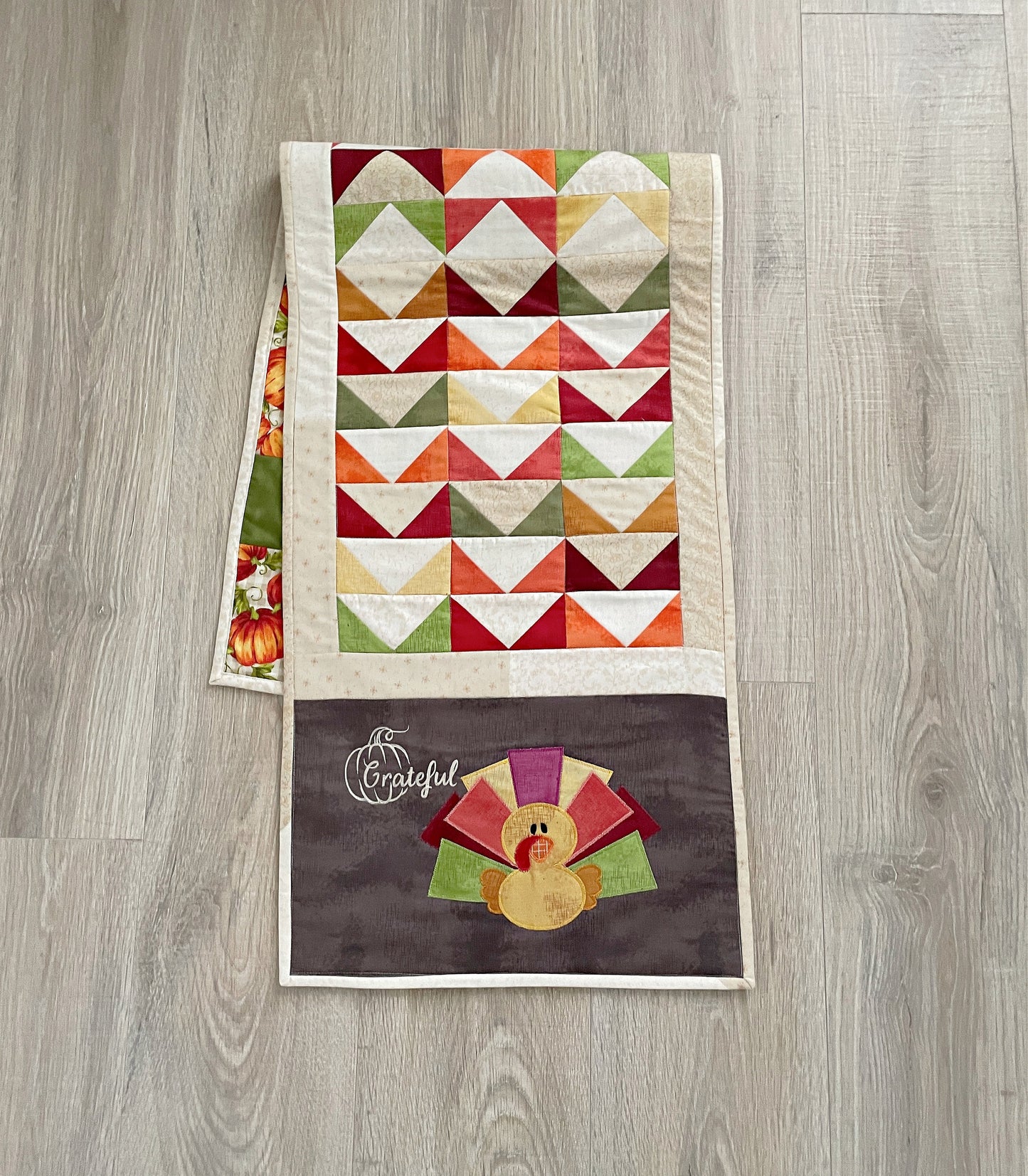 Quilted Fall/Autumn Thanksgiving Table Runner
