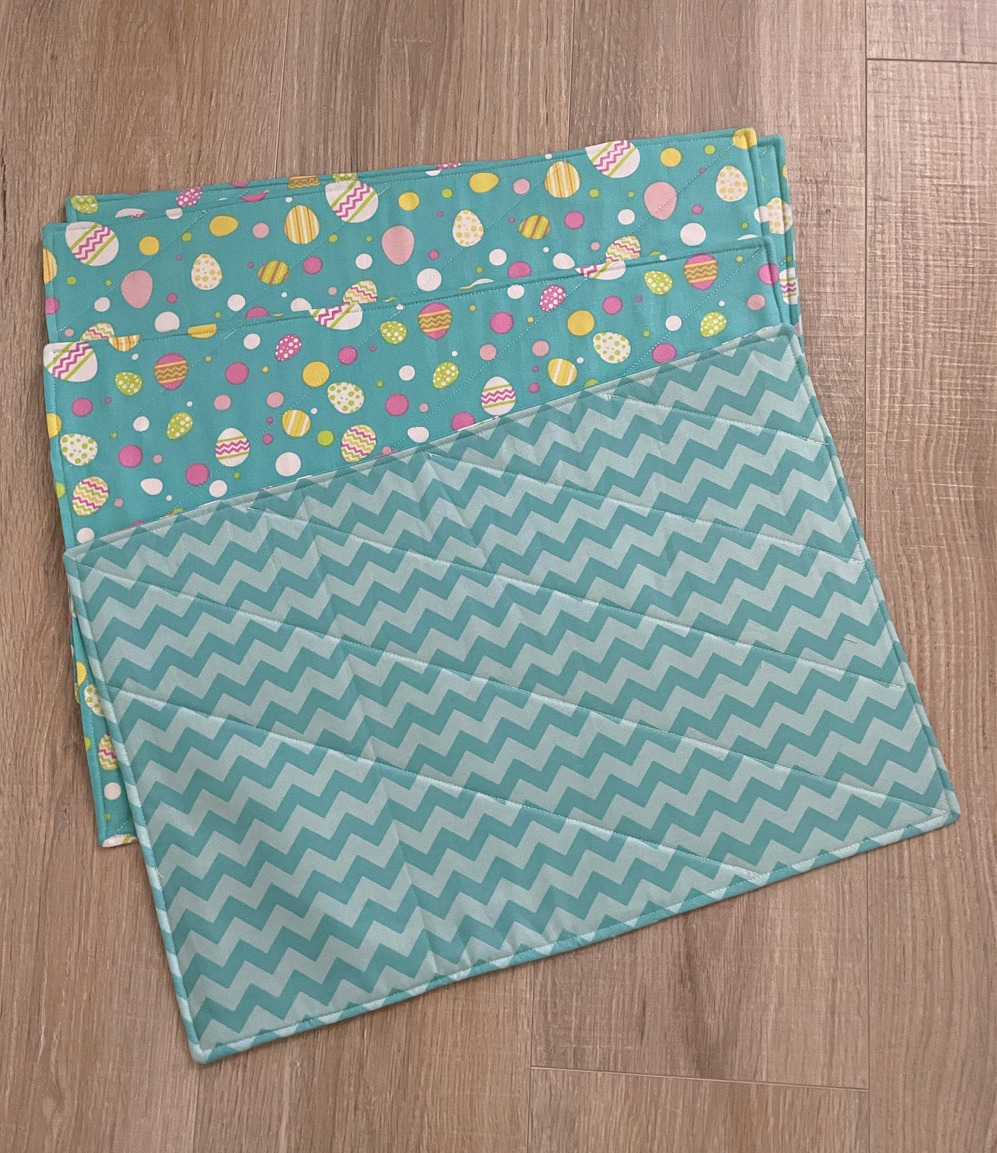 Handmade Quilted Easter Placemats, Set of 4 - Festive Holiday Table Decor