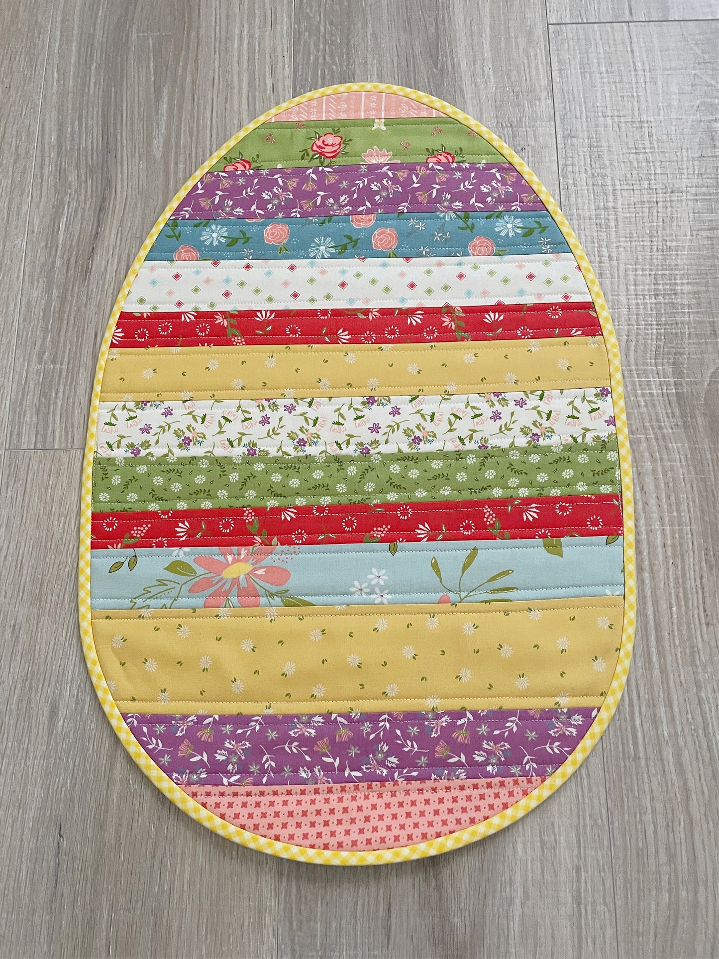 Quilted Easter Egg Handmade Table Runner
