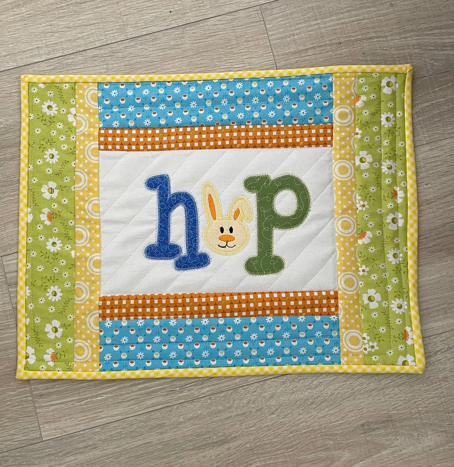 Spring Table Decor, Quilted Casserole Hot Pad and Trivet