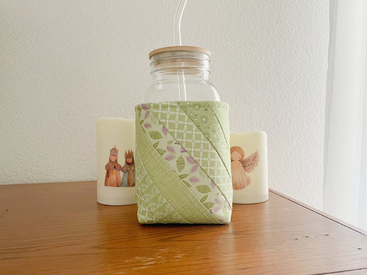 Insulated Mason Jar Cozy/Sleeve, Handmade Drink Accessory