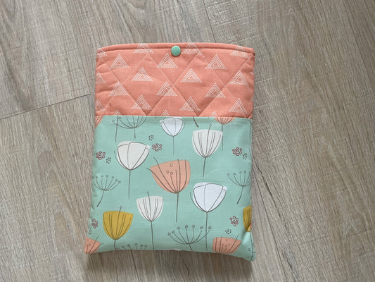 Modern Quilted Book & E‑Reader Sleeve – Large 8.5x10.5 Cover with Pocket
