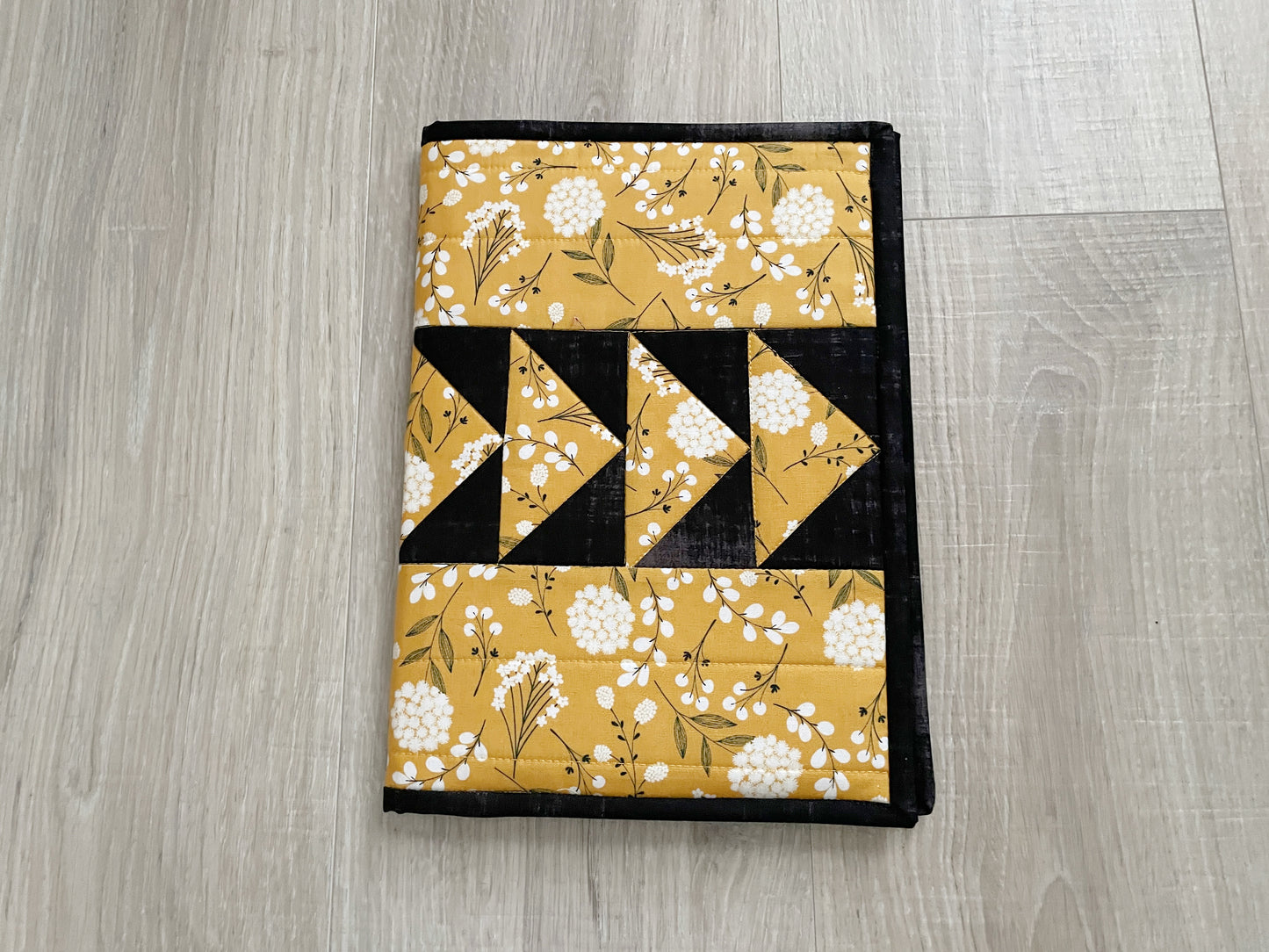 Composition Notebook Cover, Quilted Handmade Fabric Journal, Wildflowers