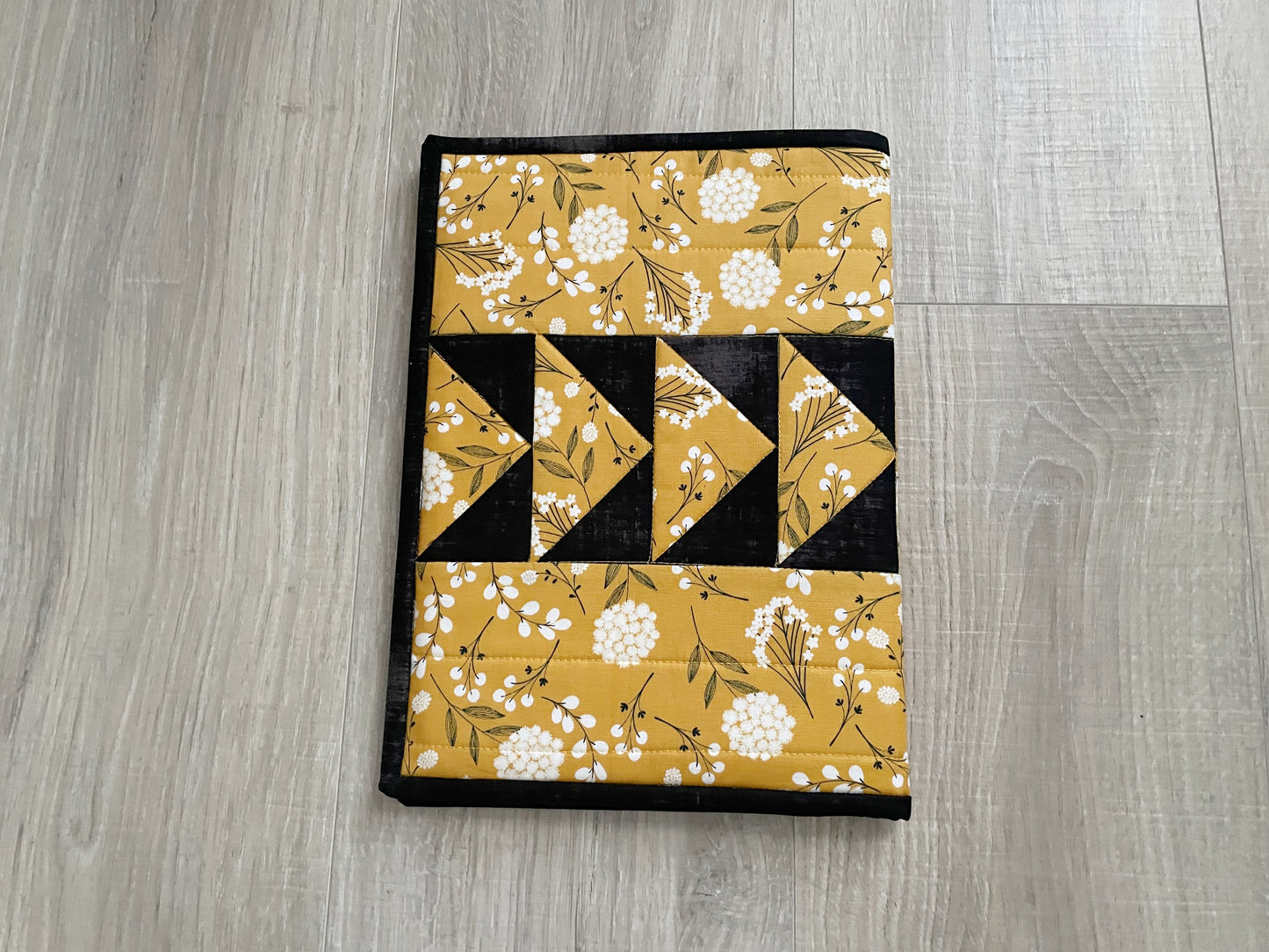 Composition Notebook Cover, Quilted Handmade Fabric Journal, Wildflowers