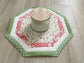 Quilted Octagon Table Topper, Spring Table Centerpiece