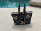 Navy Floral Quilted Bible Tote with Ties