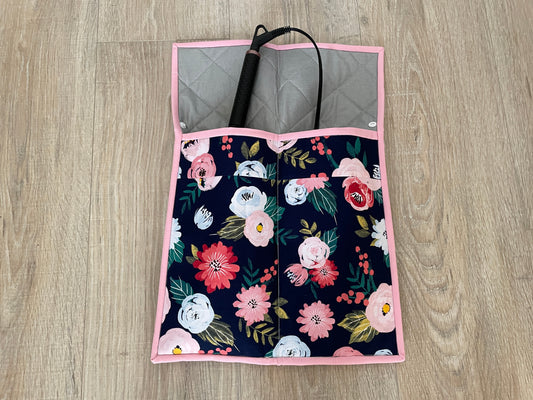 Handmade Flat Iron Bag, Quilted Heat Resisted Curling Iron Case