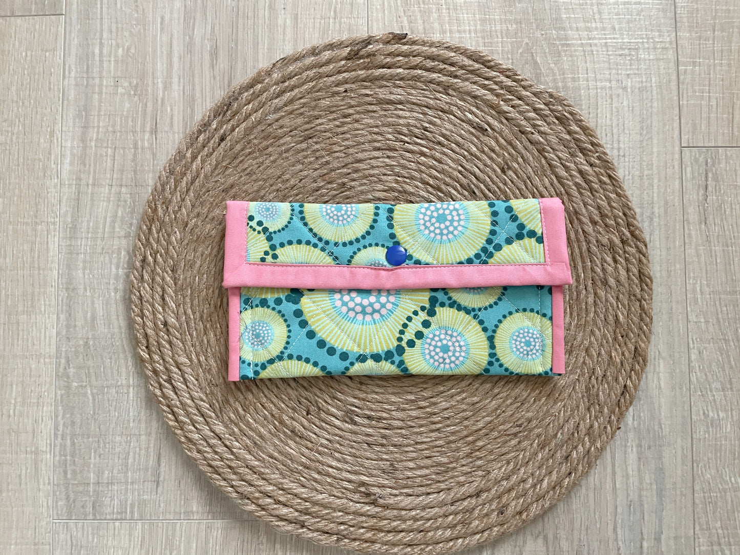 Blue & Green Retro Circles Eyeglass Case
