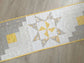 Modern Table Runner: Log Cabin Star Quilt,Gray,White & Yellow Patchwork