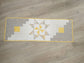 Modern Table Runner: Log Cabin Star Quilt,Gray,White & Yellow Patchwork