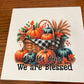 By His Hand We Are Blessed – Autumn Wood Sign, Faith-Based Shelf Sitter, Rustic Scripture Home Decor