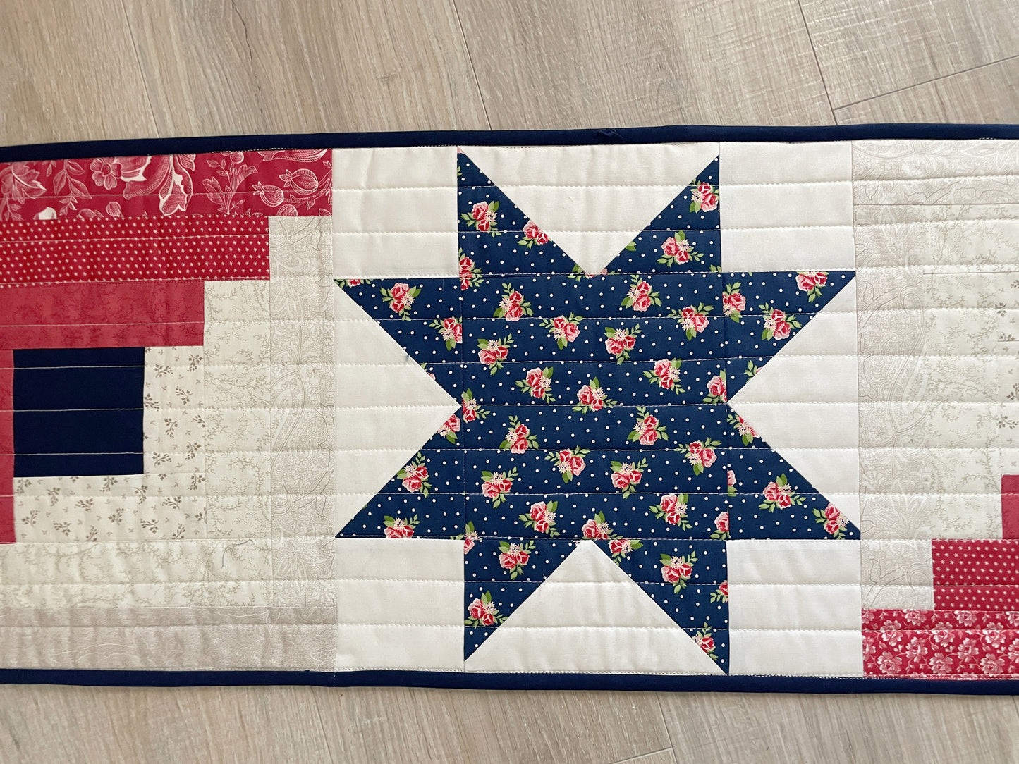 Red White Blue Quilted Table Runner