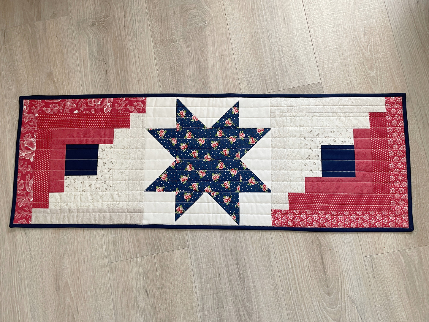 Red White Blue Quilted Table Runner