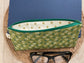Green maple rose eyewear case made with vintage‑inspired Lori Holt Calico Days fabric.”