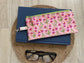 Small Quilted Zipper Pouch / Pencil Pouch / Sunglass Case