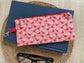 Pink maple rose eyewear case made with vintage‑inspired Lori Holt Calico Days fabric.”