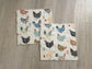 Handmade Quilted Cotton Dishcloths, Floral Chicken Set