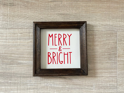 Wood Framed Christmas Signs | Rustic Farmhouse Holiday Wall Decor